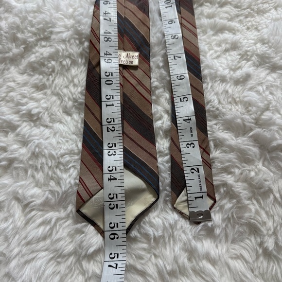 Sergio Nucci Brown Stripes Neck Tie - Picture 7 of 8